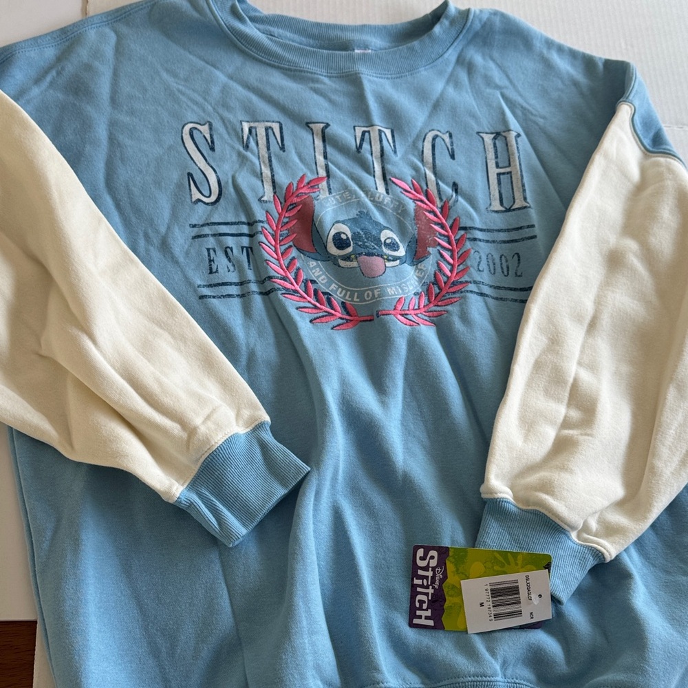 Disney Stitch Blue and White Sweatshirt.